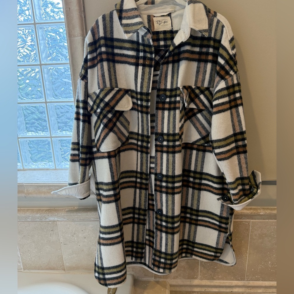 RD Style Checkered Wool Blend Jacket